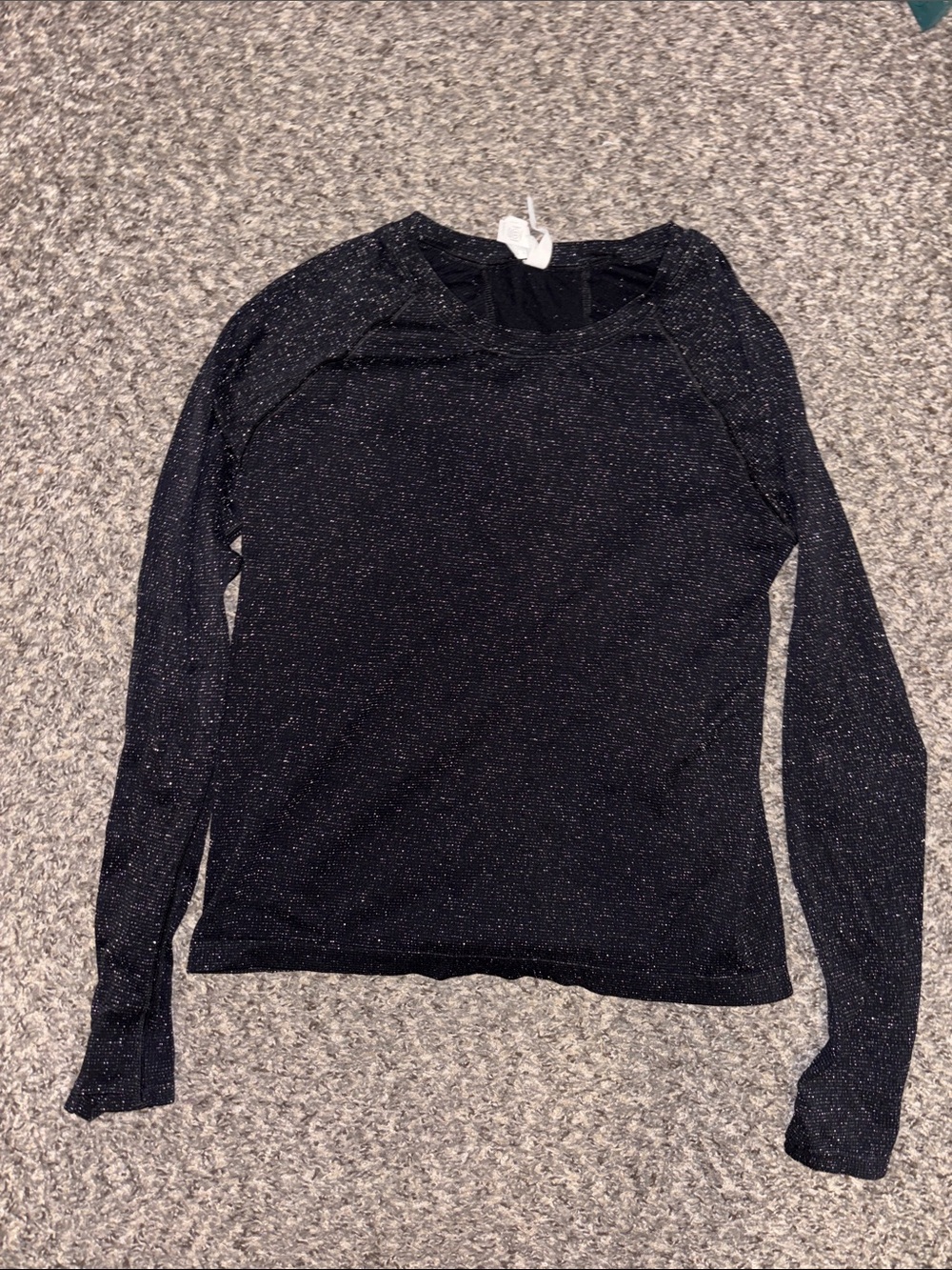 Athleta Black Sparkle Long-Sleeve